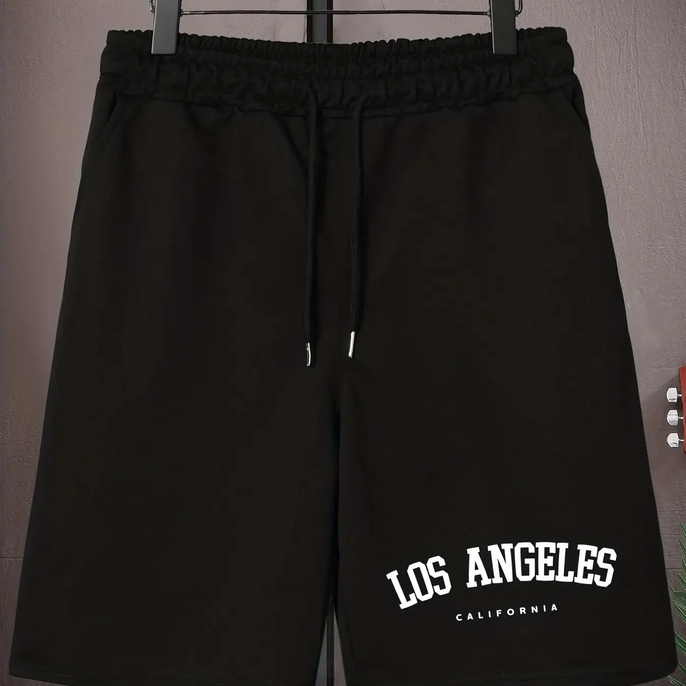 Los Angeles' Print Men's Loose Large Drawstring Casual Minimalist Shorts