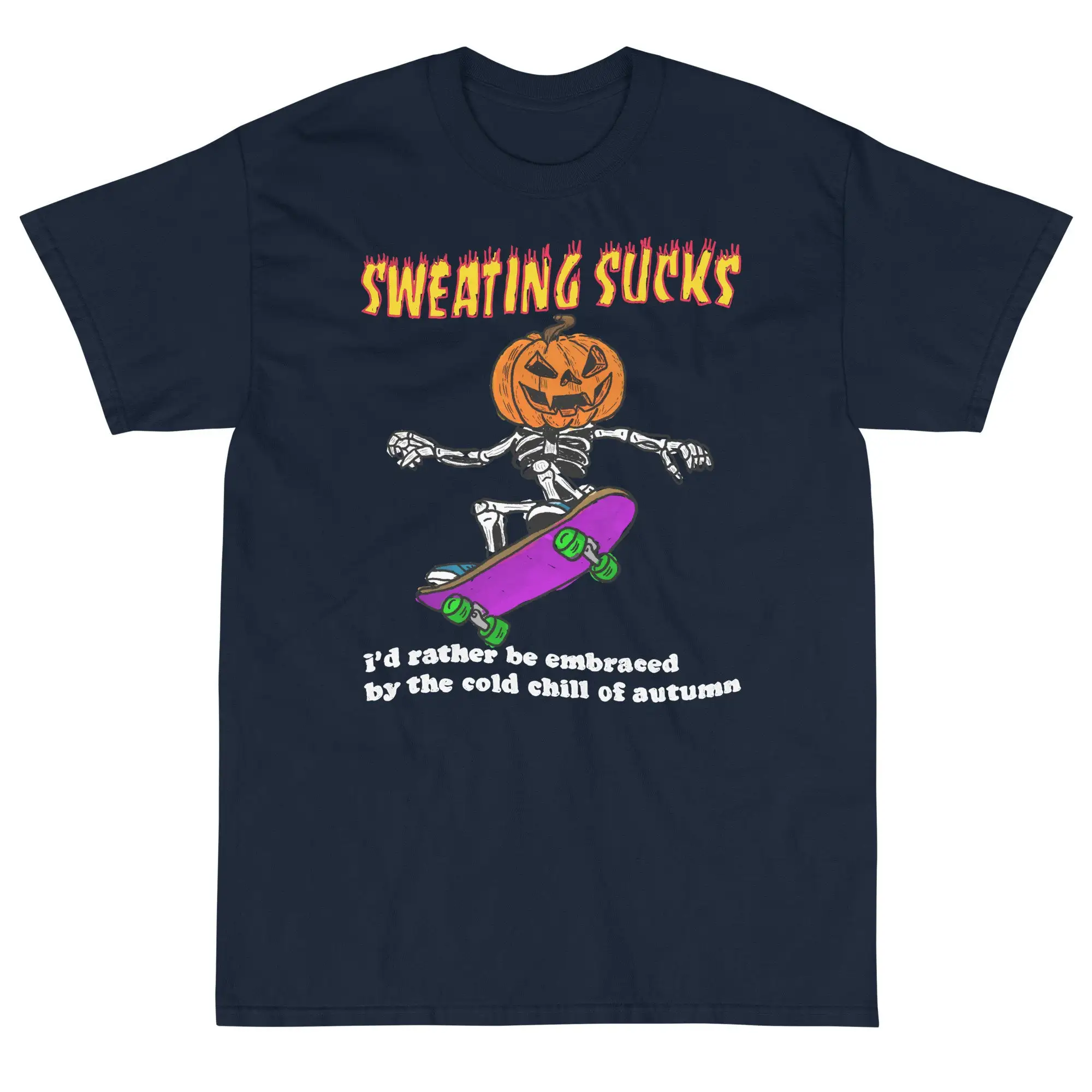 No Sweat Halloween Short Sleeve T-Shirt Cute and Funny Printed Pattern, A Gift for Your Partner or Friend