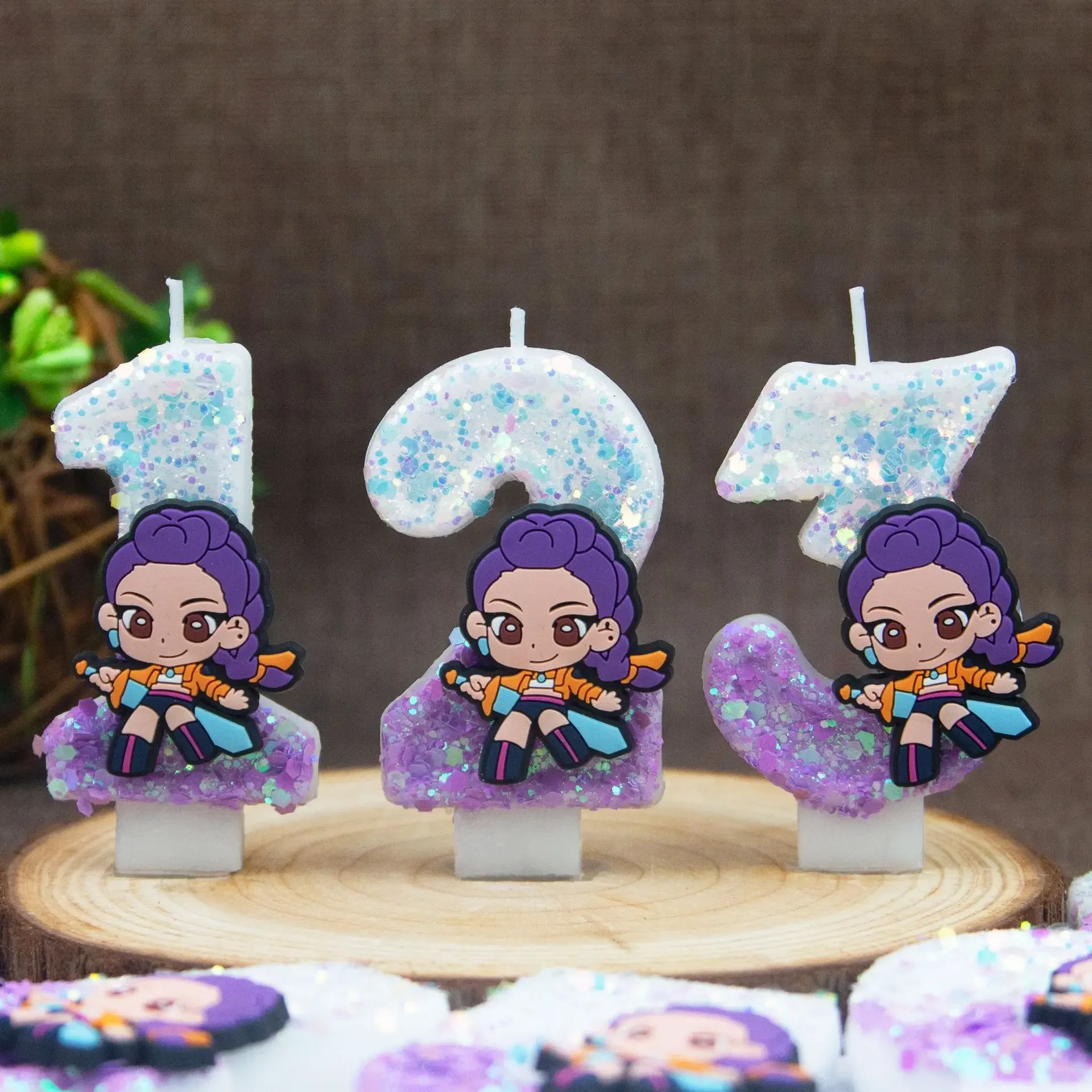 HOT 3 Music Girl Group 3D Number Candles 0-9 Kids Birthday Cake Decoration Baby Shower Anime Kpop Party Supplies Theme Decor