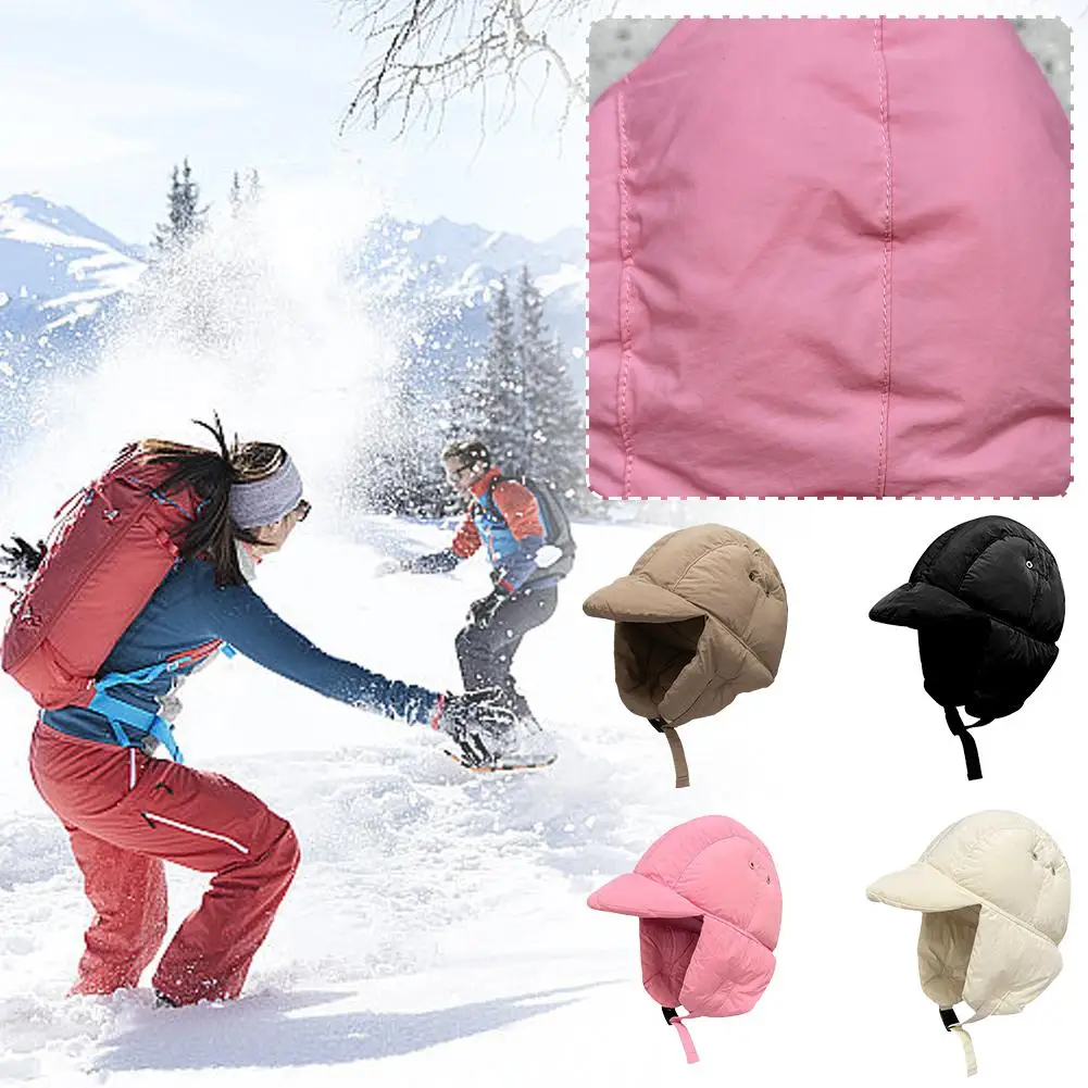 Solid Color Fashion Retro Ear Protection Flying Hats For Men And Women Winter Outdoor Riding And Skiing Warm Bomber Hat