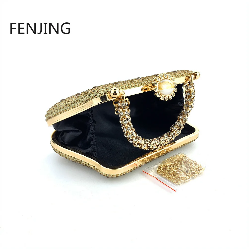 Rhinestone Banquet Clutch Bag Women Luxury Handbags Silver Gold Shoulder Bags Evening Clutches and Purse Shell Bolsos Para Mujer