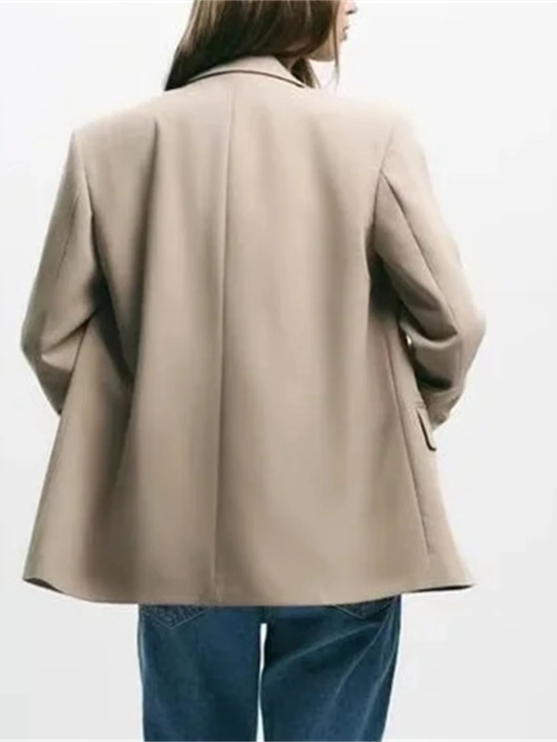 Модный свободный женский костюм Jaet, осеннее новое поступление, двубортный повседневный костюм Ele Silhouette, длинный цвет све