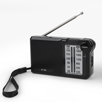 R-150 Portable AM/FM radio with speaker, headphone jack, 2 AA batteries for indoor, outdoor and emergency use