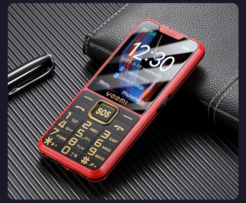 YEEMI K3 Super Thin Mobile Phone 2.4inch HD Screen GSM 2G Dual SIM Card Long Standby Flashlight Camera Type-C Button Phone