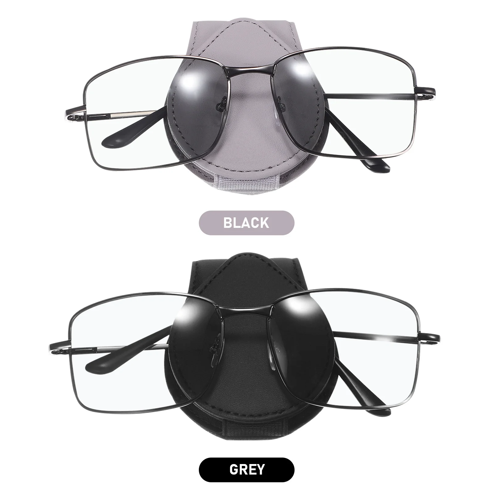 

2Pcs Car Glasses Holder Magnetic PU Soft Sunglasses Clip Visor Organizer Eyeglass Holder Auto Glasses Protector