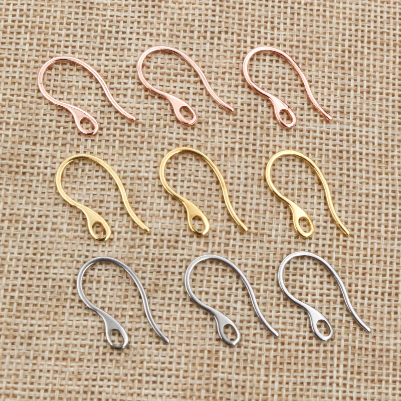 

20pcs 22x11mm 316 Stainless Steel Gold Rose Gold DIY Earring Hooks Wire Settings Jewelry Making Findings Supplies