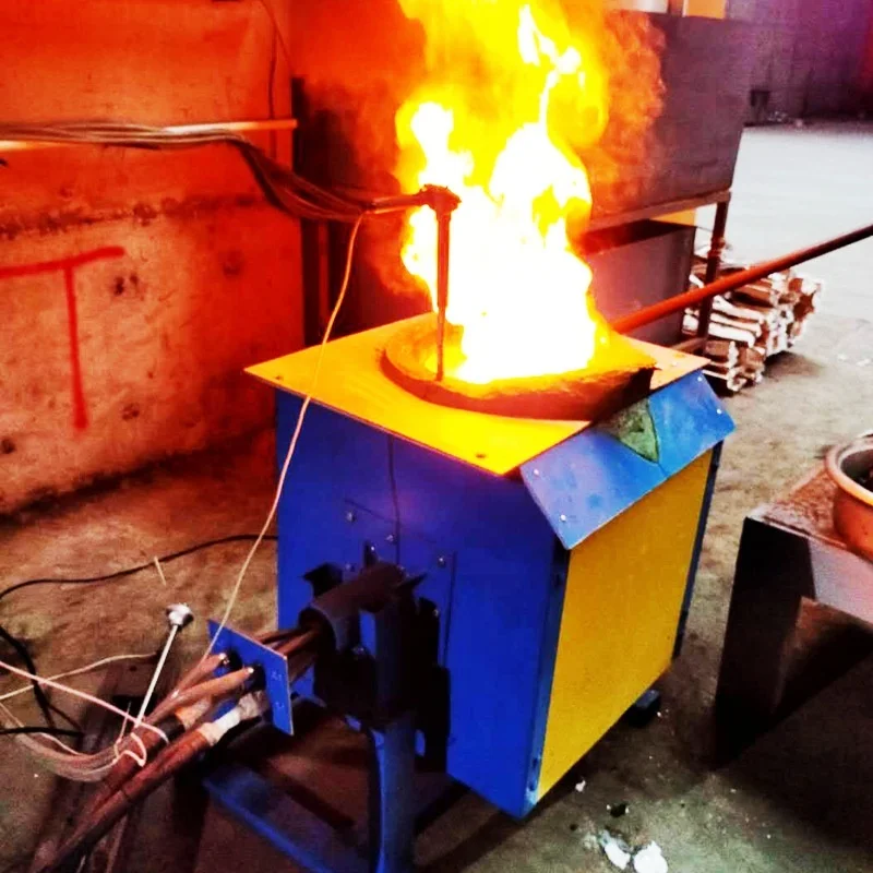 Medium Small Copper Furnace, Medium Frequency Induction Heating Equipment, Hand Cranked Tilting Furnace For Melting Iron And