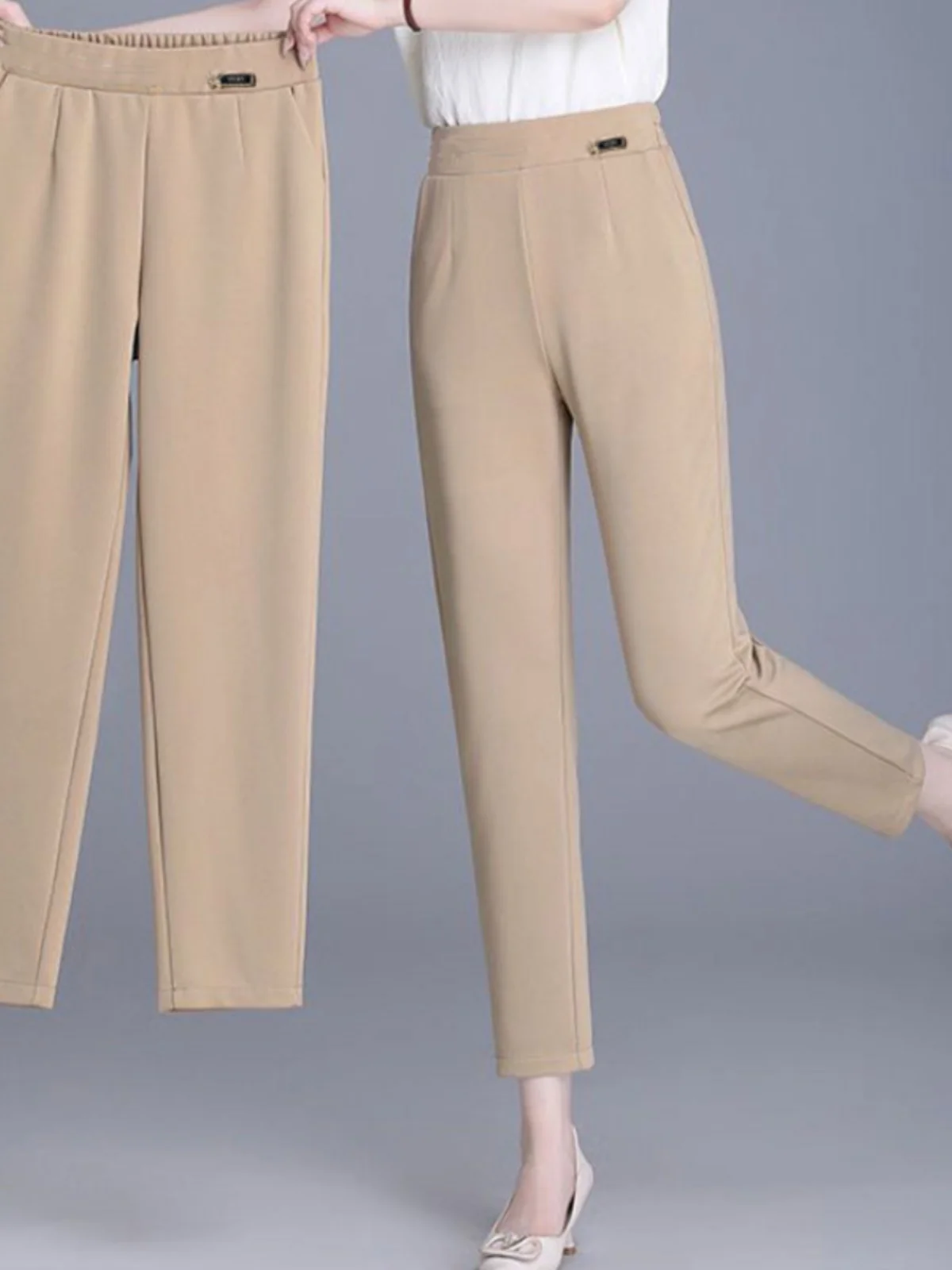 새로운 봄 여름 루즈핏 여성 캐주얼 팬츠 하이웨이스트 하란 나인 포인트 슬리밍 하라주쿠 스타일 패셔너블 올매치