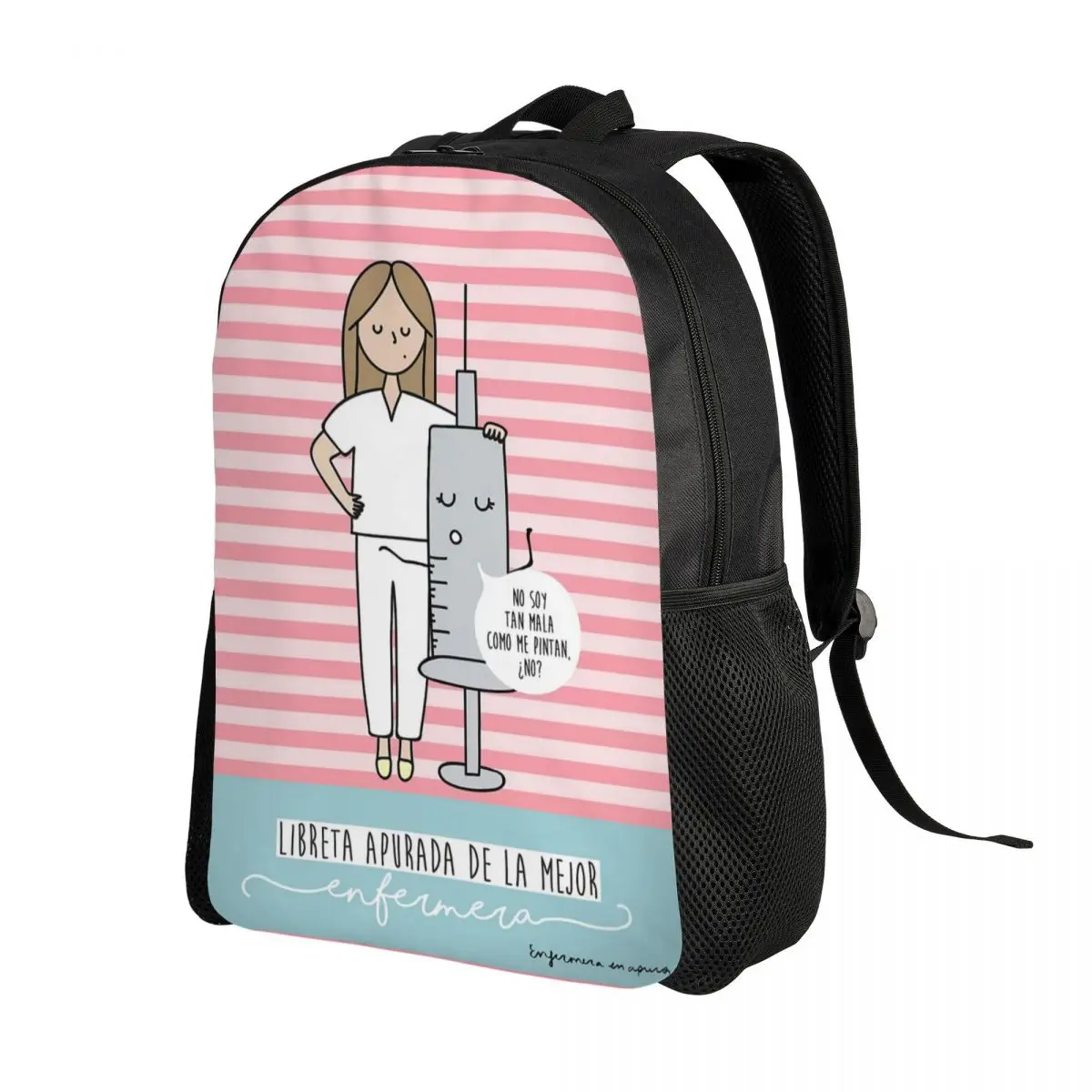 Custom Cartoon Nurse Laptop Backpack Women Men Fashion Bookbag for College School Student Health Care Nursing Bag