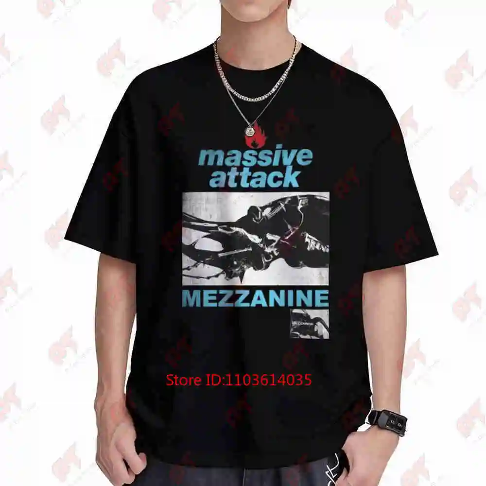 Massive Attack Mezzanine Euro Tour Album Art Short Sleeve Tee 100% Cotton T-Shirt