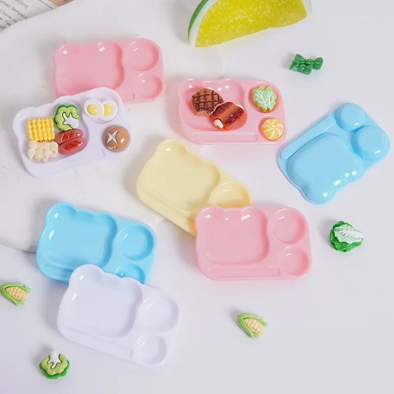 5cm Mini Bear Fast Food Tray Multi-colour Disposable Dinner Plate DIYcraft Simulation Food with Tray Decorations Home Decor - Detail 1