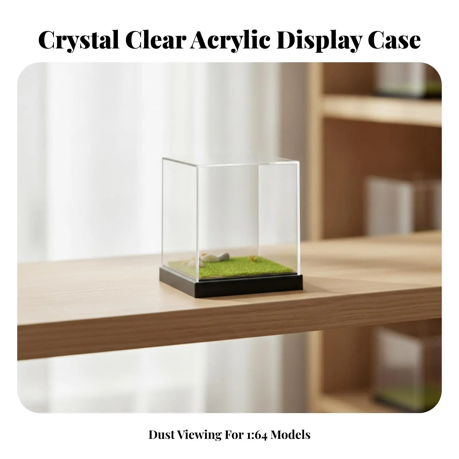 Grassland Display Base 1 64 Scale Miniature Diorama Black Rectangular Plaster Landscape Scene for Model Cars Figures Photography
