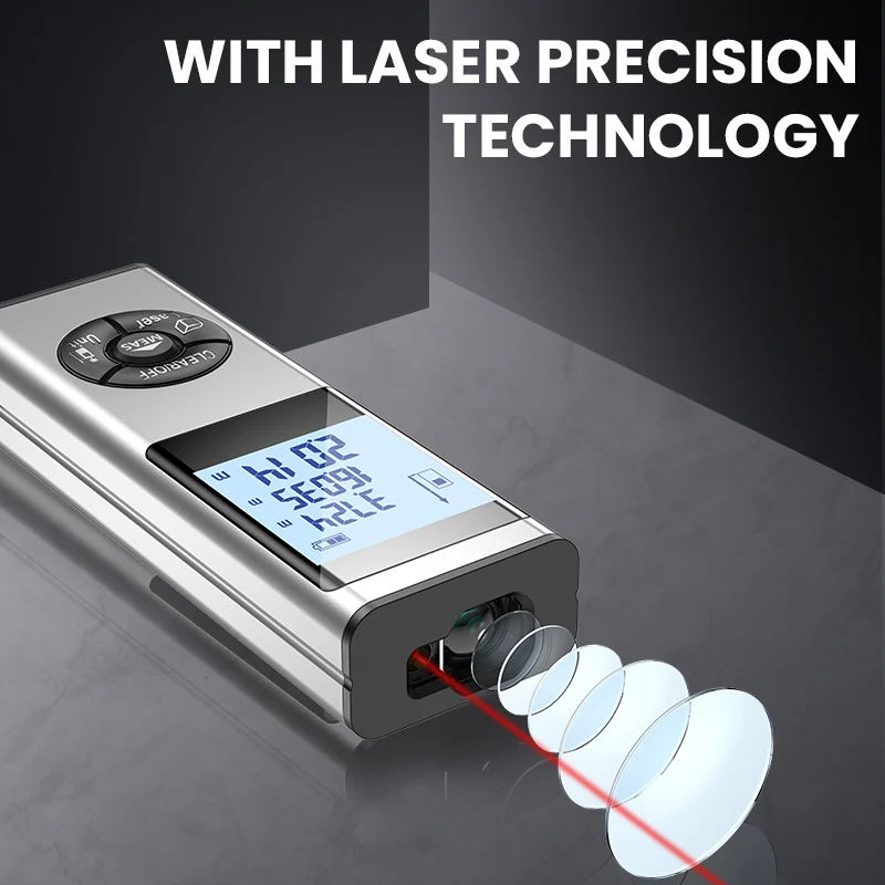 Mini Laser Entfernungs messer digitales Maßband Laser Lineal Aluminium legierung Rumpf USB Ladung digitaler Laser Entfernungs me