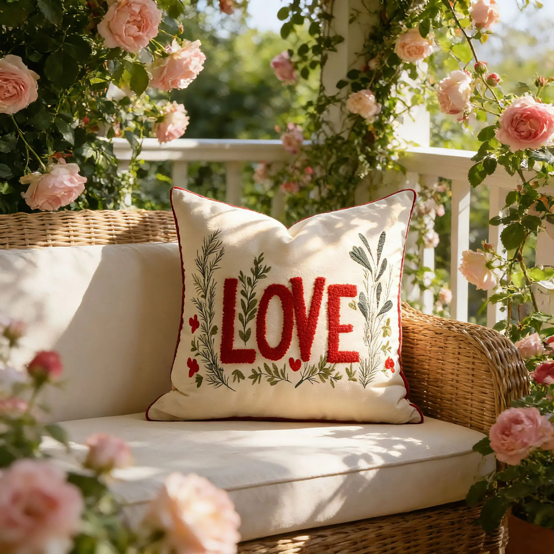 

Valentine's Day Heart Tufted Cushion Cover Couple Festive LOVE Embroidered Pillow Cover Red Pink Wedding Party Home Decor