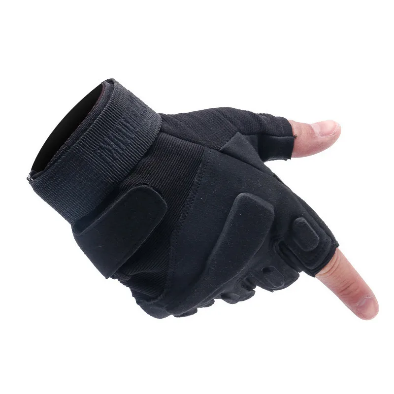 Guantes tácticos de medio dedo para hombre, equipo táctico de entrenamiento de caza al aire libre, senderismo y pesca, guantes militares