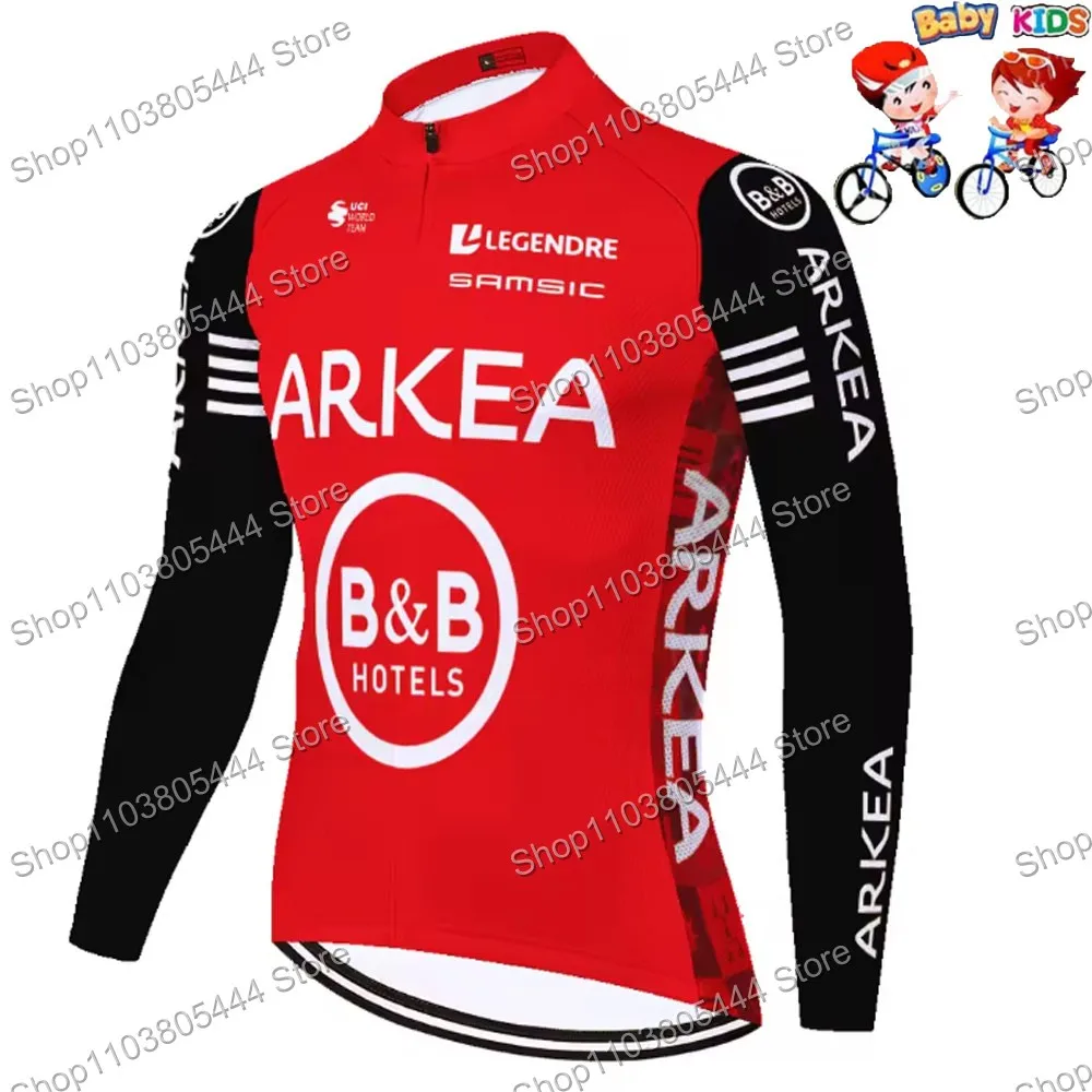 Kids ARKEA SAMSIC B&B HOTELS Team 2025 Cycling Jersey Boy Girl Clothing Long Sleeve Children Bicycle Tops Shirts MTB Bike Wear