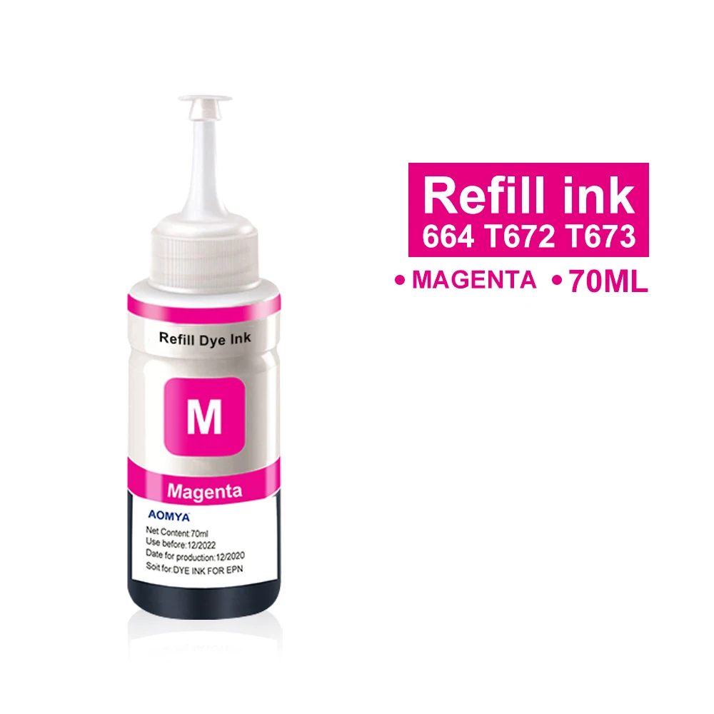 Kit de recarga de tinta corante 664 673, 6x70ml, para epson l800, l801, l805, l810, l850, l1800, l380, l565, t6731, t6732, t6733, t6734, t6735, t6736