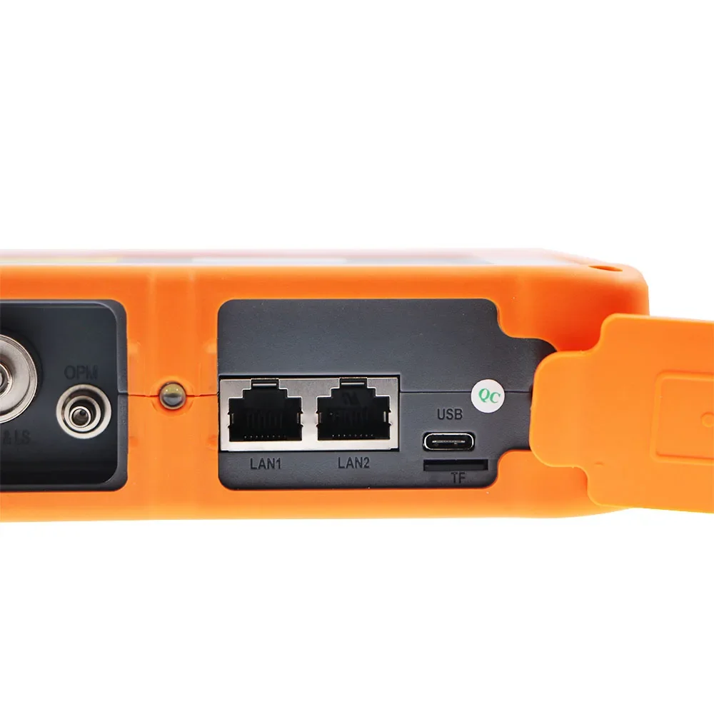 FCST080622 Mini Smart OTDR Genggam Layar Sentuh 4.3 Inci Jaringan Serat Optik 1310nm Digunakan untuk Panjang Gelombang FTTH & 26/24dB