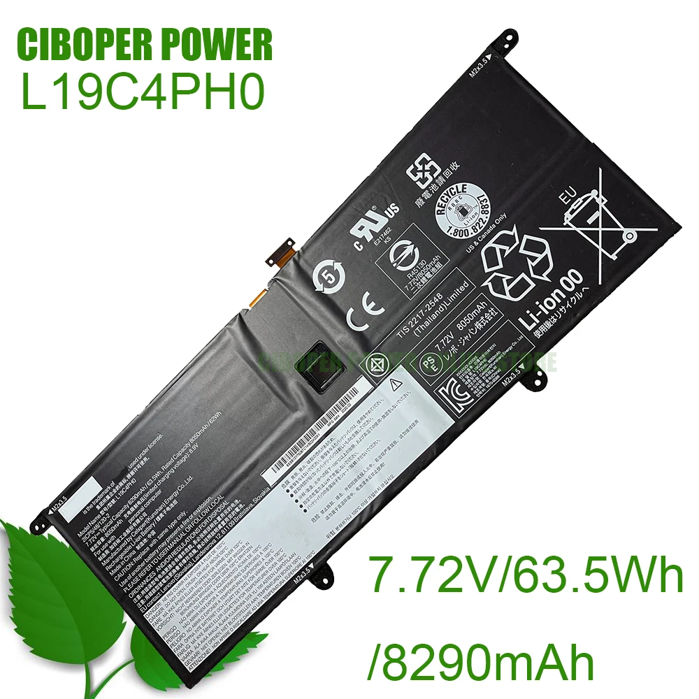 CP New Genuine Laptop Battery L19C4PH0/L19M4PH0 7.72V/8290mAh / 63.5Wh SB10Y75087 For Yoga Slim 9 14ITL5 Series Notebook