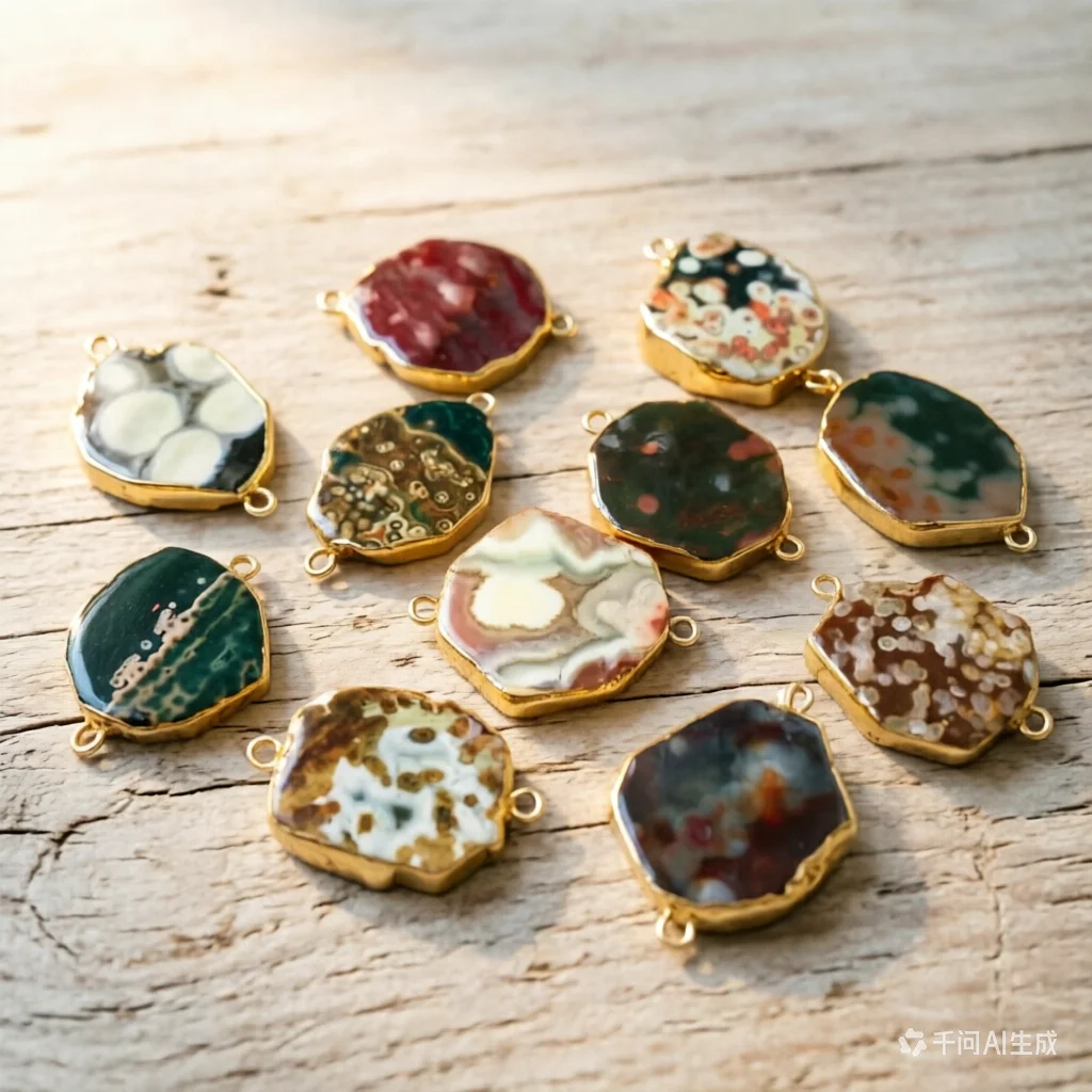 WT-C250 NEW ARRIVALS!Fashion jewelry connectors random shape pendant unique natural stone connector for necklace making
