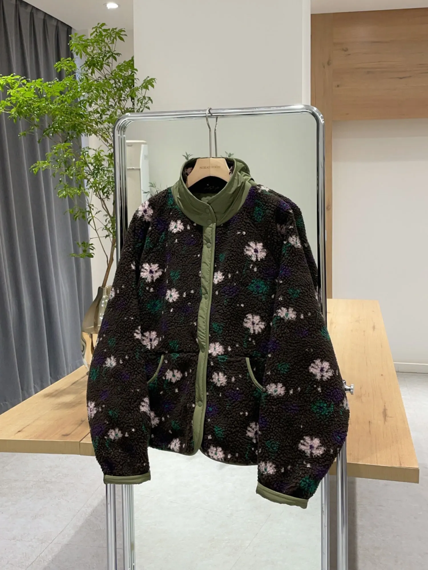 Nok Xiaola Authentic  Brand VOCA Double-Sided Wear Lamb Fur Jacket Casual Loose Fit Polyester Fiber Long Sleeve Coat
