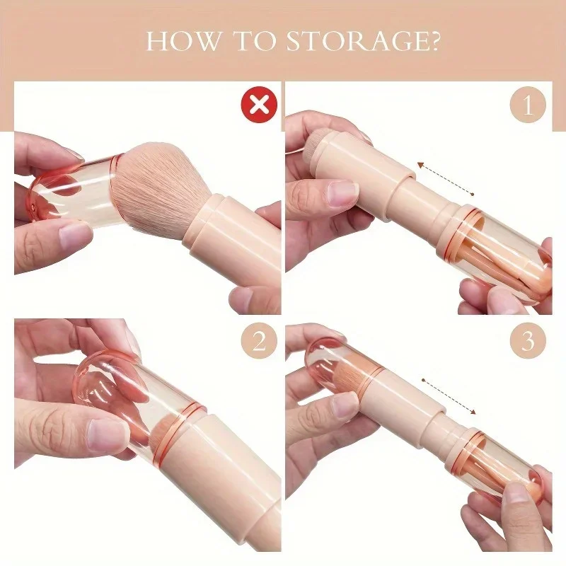 ชุดแปรงแต่งหน้าสําหรับเดินทางขนาดเล็ก 4 ชิ้น ฐานพับเก็บได้ แปรงอายแชโดว์แบบพกพา ชุดแปรงแต่งหน้าหน้าขนาดกะทัดรัดทําความสะอาดง่าย