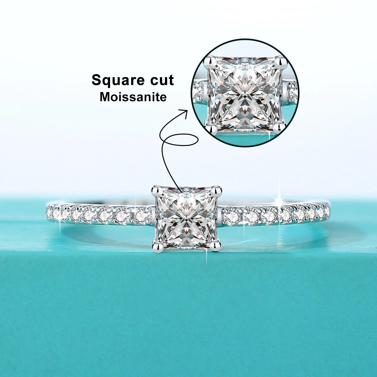 

With Certficate Original Solid 18k Gold Moissanite Ring Princess Cut Real Au750 K Gold Luxury Wedding Jewelry For Woman Gift Hot