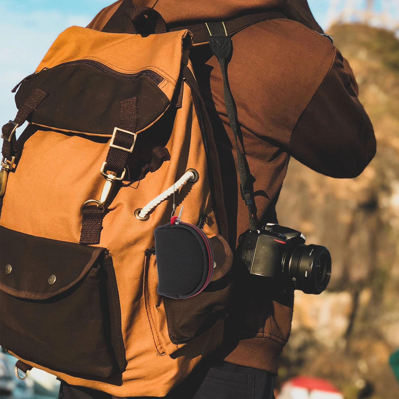

Black S Size Random Zipper Portable Camera Filter Storage Bag Lens Pouch Case Travel Outdoor Accessories Camera Lens Pouch