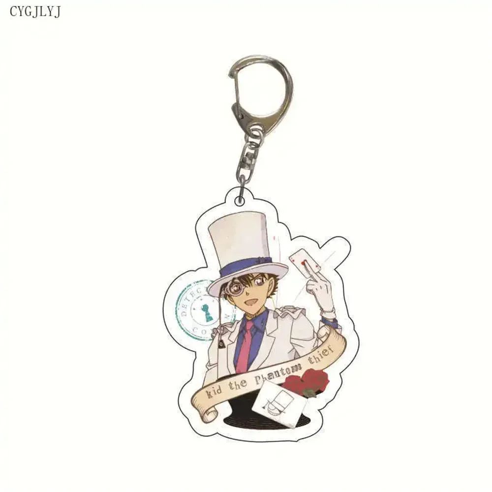 Japan Anime Detective Conan Keychain Conan Edogawa Haibara Ai Mouri Ran Cosplay Figures Acrylic Keychain For Women Jewelry Gift