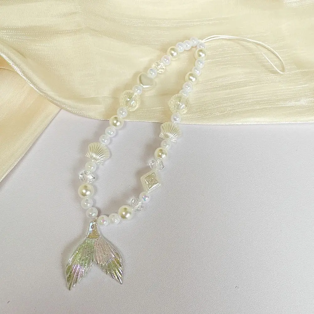 

Mobile Accessories Fish Tail Bead Phone Chain Pearl Anti-loss Mobile Phone Lanyard Wrist Strap Shell Cell Phone Strap Woman Girl