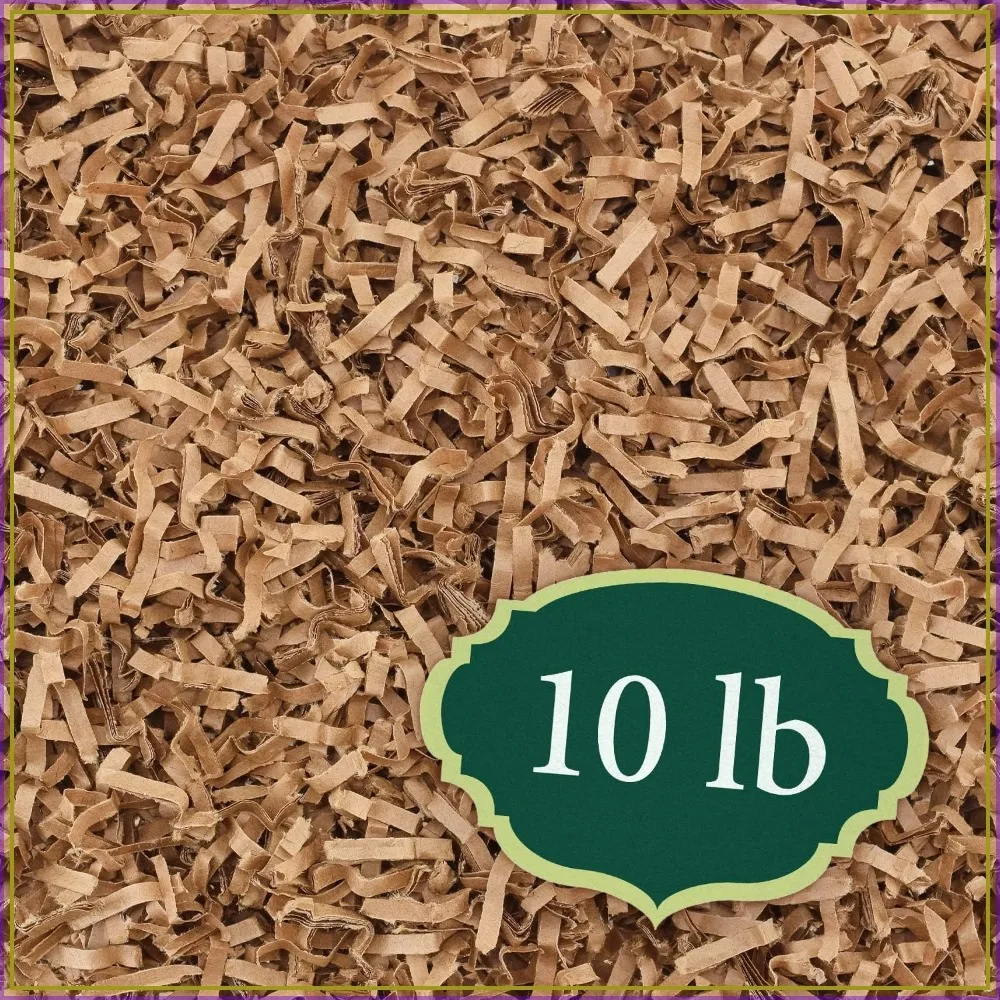 Recyclable Kraft Paper Shred Filler for Packaging, Shipping, Moving, Cushioning, Gift Wrapping, and Crafts, 10 lb