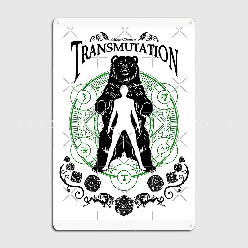 Transmutation- Rpg Magic School Series Black Metal Plaque Poster Wall Pub Wall Customize Poster Tin Sign Poster