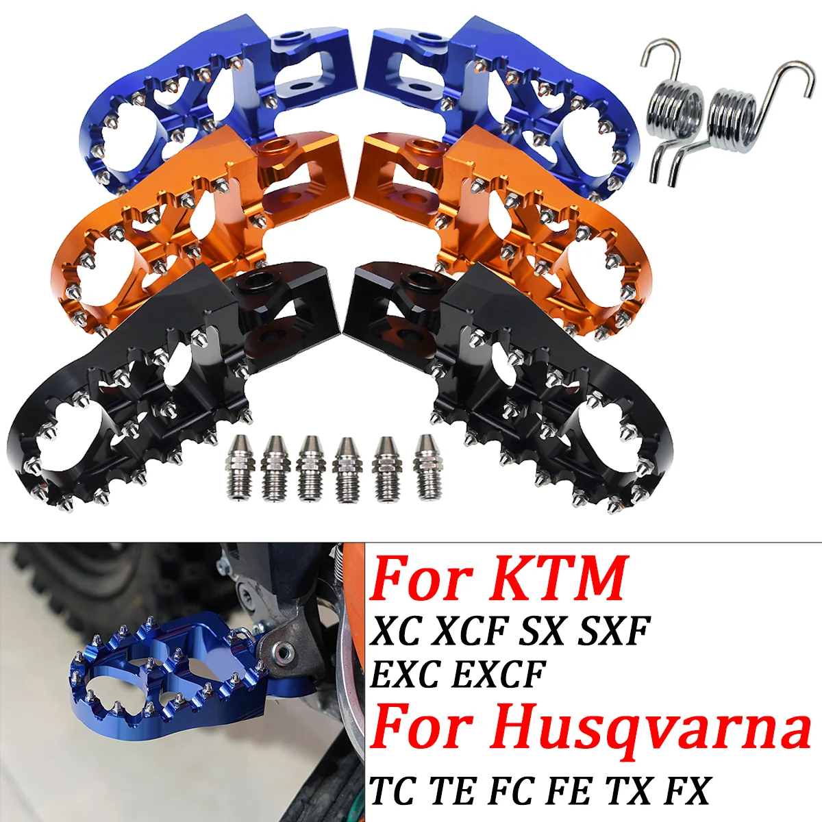 CNC Foot Pegs Pedal Footrests For KTM 125 150 200 250 300 350 450 500 SX SXF EXC EXCF XC XCF XCW 2017-2022 2018 SX125 SX150 2016