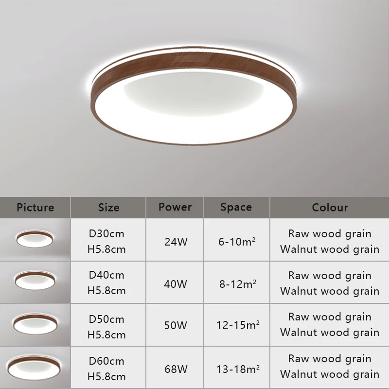 Moderno LED madeira grão luz de teto, circular, grande porte, minimalista, iluminação, sala de estar, quarto, varanda, casa, nórdico