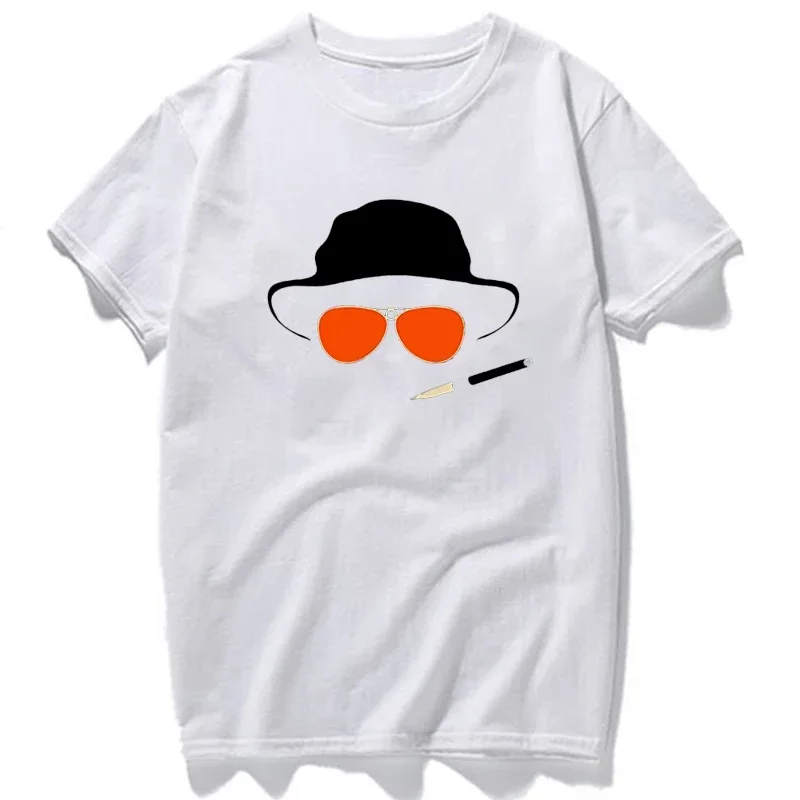 Sleeve Men Clothing Hat And Glasses T-shirt With Fear And Loathing In Las Vegas Graphic T Shirts Summer Men Fashion Vintage Tops