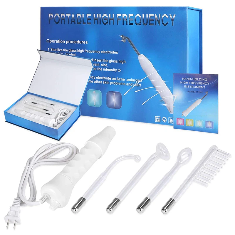 Portable High-Frequency Skin Treatment Stick Machine, Commercial Electrotherapy Machine, Neon Argon Mixed Facial Stick