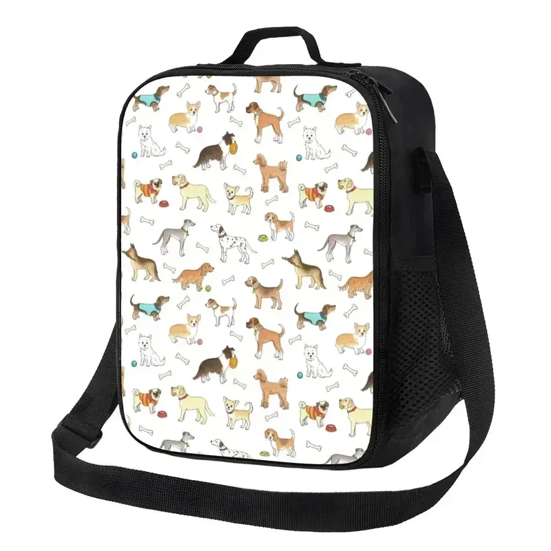 Breeds Of Dog Pet Lunch Boxes Multifunction Collie Bulldog Shiba Inu Dachshund Cooler Thermal Food Insulated Lunch Bag Office