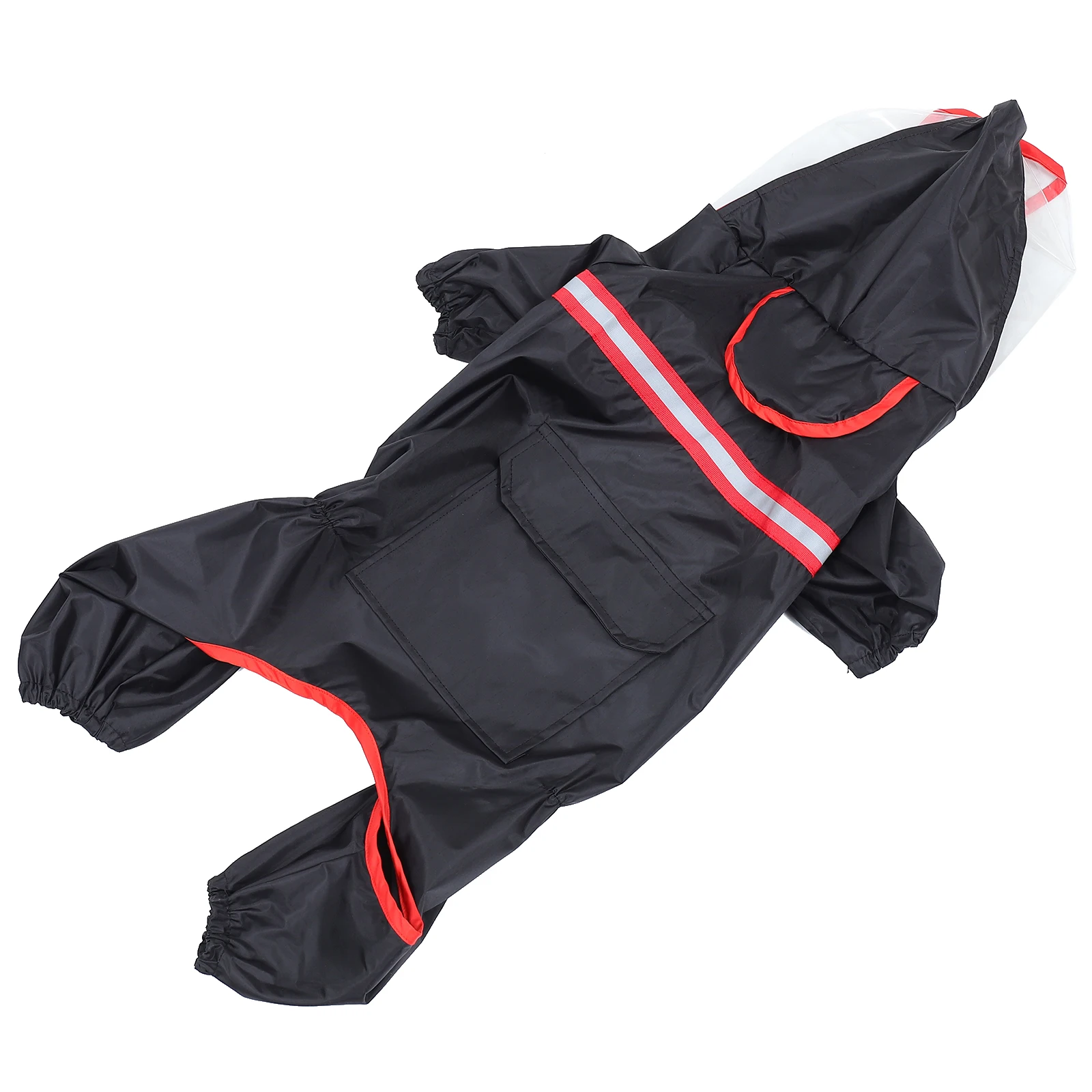 

Pet Waterproof Reflective Strip Outdoor Puppy Clothes Lightweight TPU Polyester Dog Reflective Raincoat Dog Wear