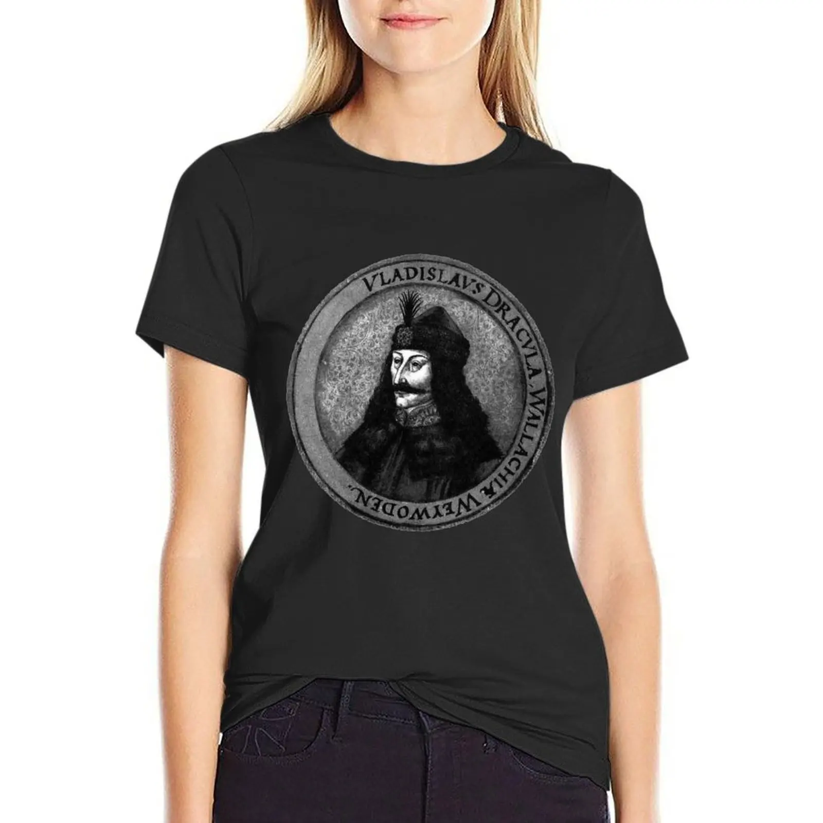 

Vlad Dracula Tepes The Impaler Vampire T-Shirt vintage clothes cute tops Blouse oversized workout shirts for Women loose fit