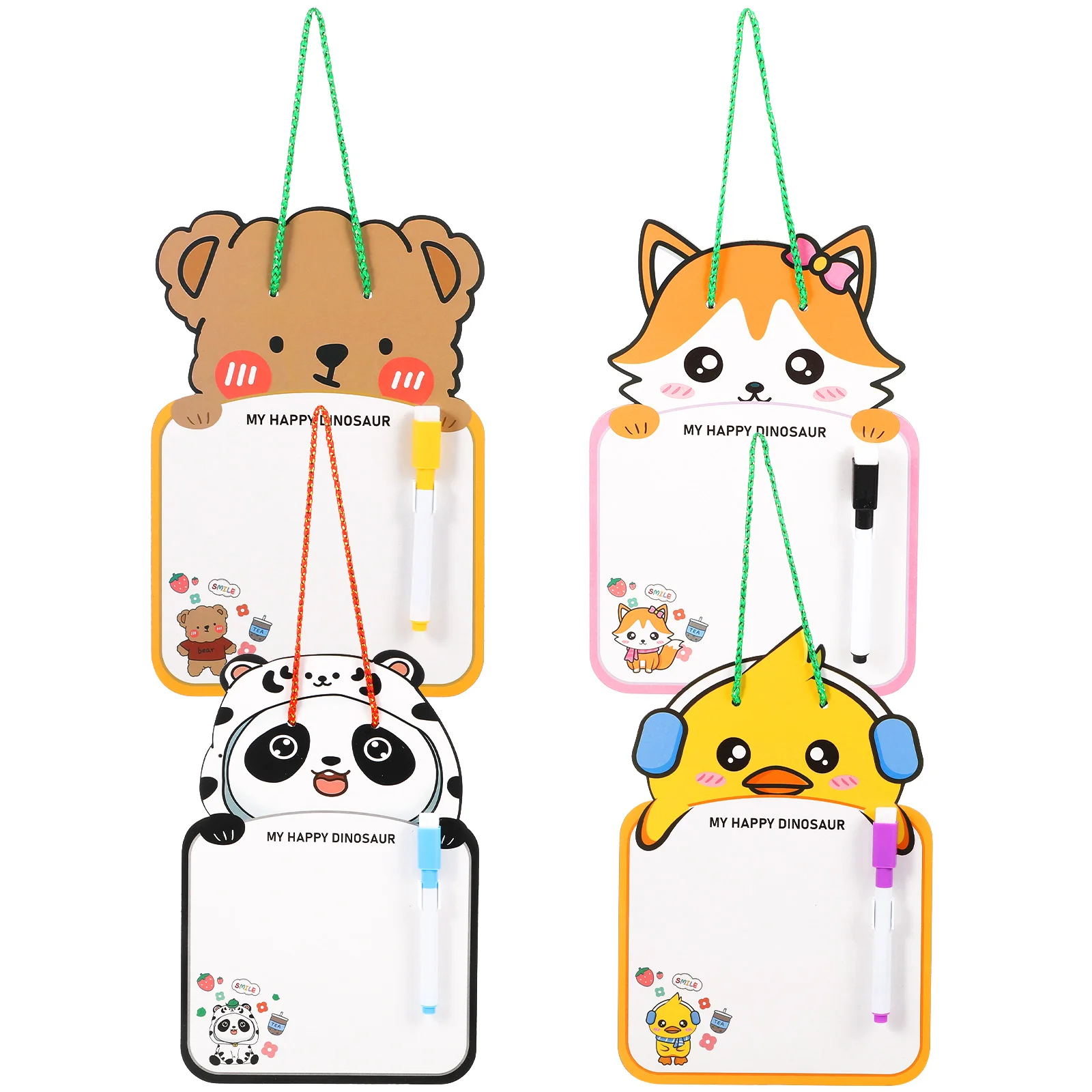 4pcs Erasable Drawing Board Markers Kids Magnetic Writing Tablet Abs Paper Whiteboard Rewritable Home School Office Dry Erase