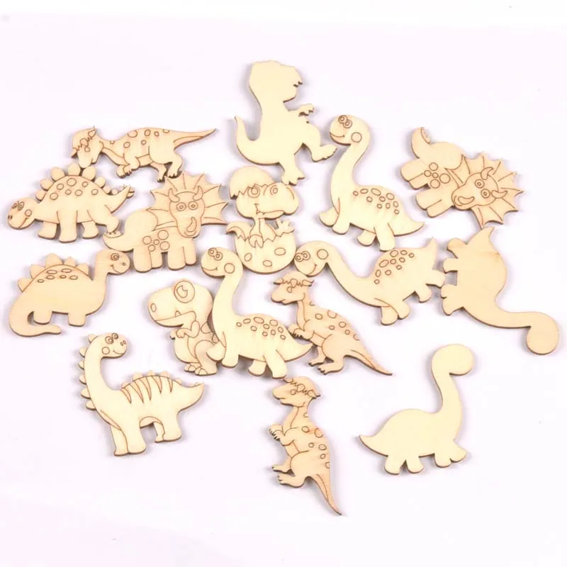 Lovely Dog Cat Fish Natural Wooden Chips Scrapbooking Carft for Home Decoration Diy Embellishments cp3397