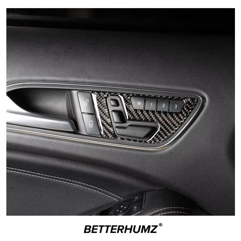 

Для Mercedes Benz W176 Class A CLA C117 GLA X156 Углеродное волокно Регулировочная панель сиденья Накладка на рамку Наклейки Аксессуары для салона автомобиля