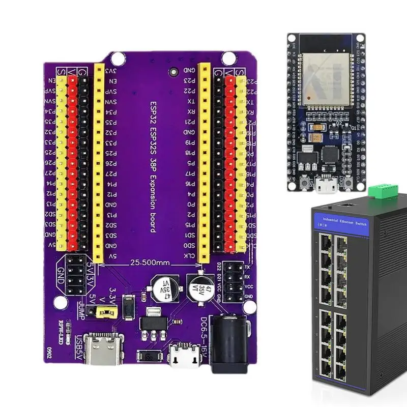 ESP32 Board 38-Pin ESP32S Development WiFi Modules Universal ESP32 Breakout Board Multifunctional WiFi Wireless Expansion Board