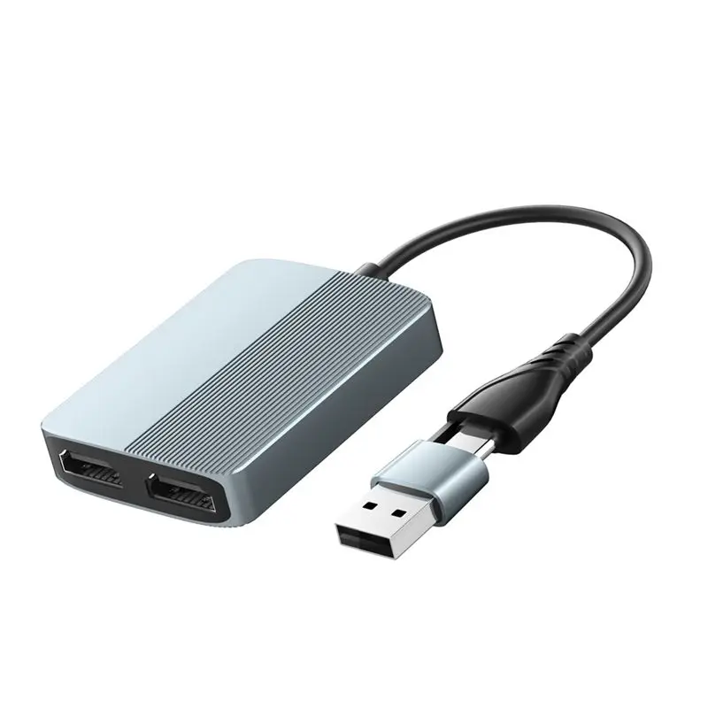 

Двойной мониторный разветвитель A42T с USB+ Type-C для двух мониторов 1080P, совместимый адаптер для расширения экрана