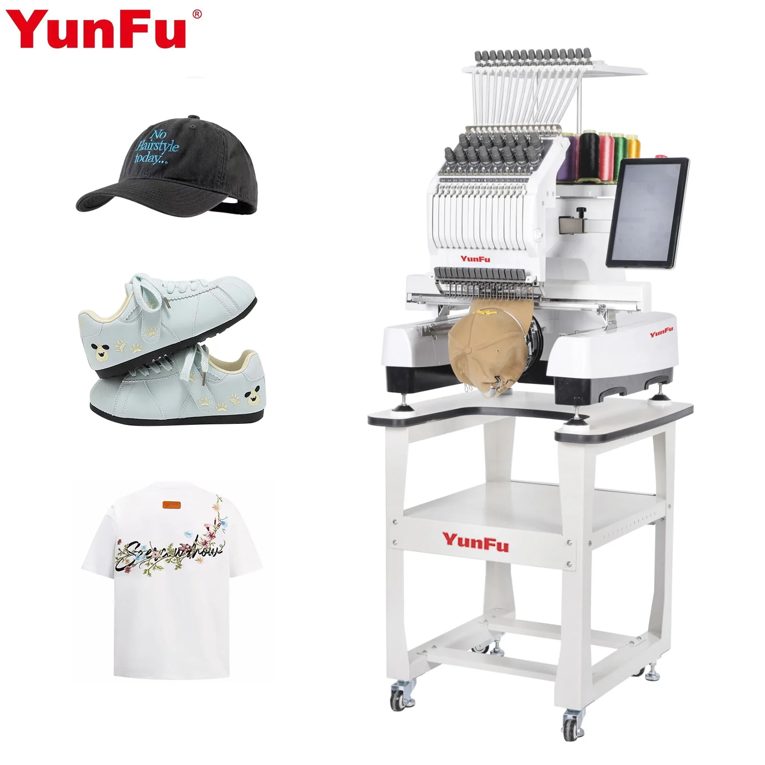 Mini Single Head 15 Needle Embroidery Machine 240x400mm Full Automatic Household Embroidery Machine For Custom Design
