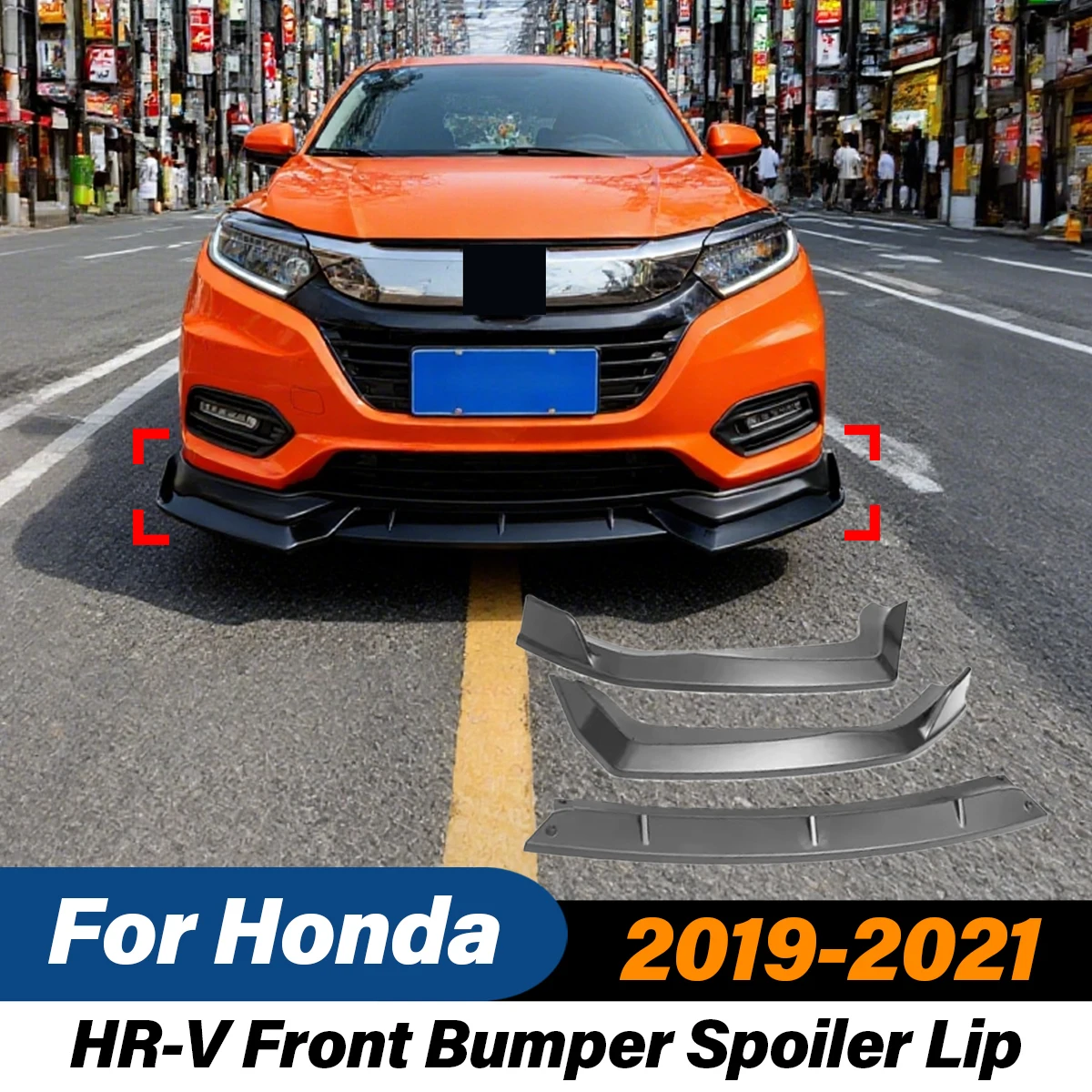 For Honda HR-V 2019 2020 2021 Automobile Front Bumper Spoiler Lip Sports Racing Style Splitter Body Decoration Modification Kit