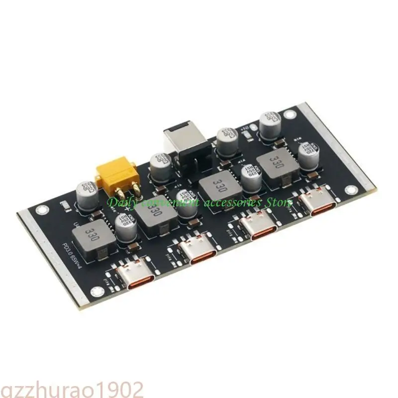 Modulo di ricarica rapida PD65W a 4 vie Interfacce di tipo C Supporto scheda di ricarica rapida Sostituzione PD3.0/2.0 per telefono portatile