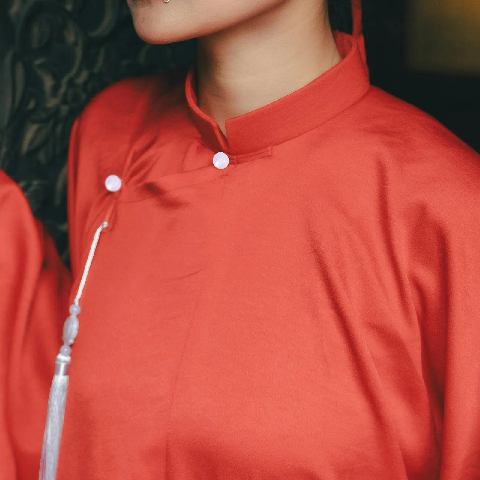 

100Pcs Cat Eye Side Hole Buttons Round Resin Lightweight Comfortable Fastener for Chinese Style Clothing Cheongsam Decorative