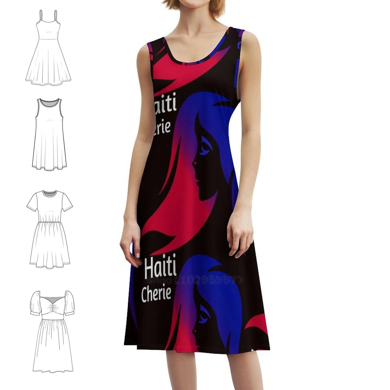 

Haiti Cherie, женское уличное вечернее платье, модная клубная одежда с принтом для женщин, вечернее платье Haiti Cherie, женское платье