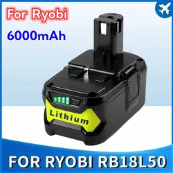 FOR  Ryobi 18V cordless tool battery RB18L25 P107 P108 P109 P102 P103 6Ah Suitable for Ryobi 18V rechargeable lithium battery